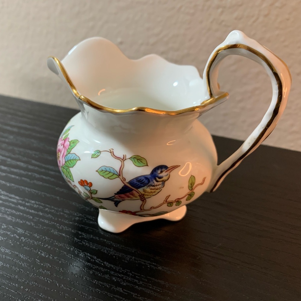 Elegant Floral Porcelain Creamer with Gold Trim
